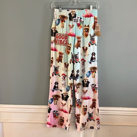 Women’s S “Brief Insanity” Soft Cozy Velvety New Sleep pants PJ’s￼ Dog Lovers - Picture 2 of 15